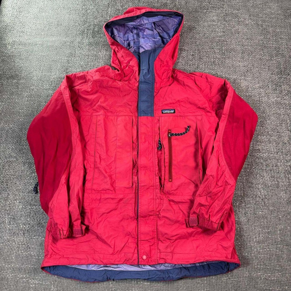 Patagonia H2No Shell Jacket Womens Medium Red Navy Blue Vintage Gorpcore
